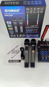 KYLI - Newly G4 LED Signal Light Mixer Power Mixer 4Channels USB Bluetooth with 2 Wireless Mic