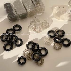 ริบบิ้นยางยืดสำหรับผู้หญิง สีดำ ไร้รอยต่อ โปร่งใส สายรัดผมแบบยืดหยุ่น ทรงกลม ขนาดเล็ก สำหรับผู้หญิง