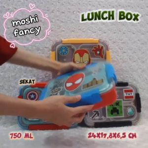 Tempat Makan Stainless Marvel dan Minecrfat / Lunch Box Stainless Spiderman / Kotak Makan Iron Man dan Captain / Tempat Bekal Anak Laki Laki Boy