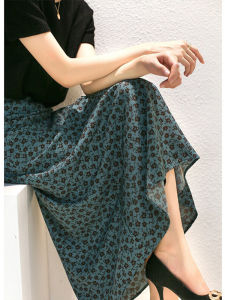 French Style A-Line Floral Chiffon Skirt