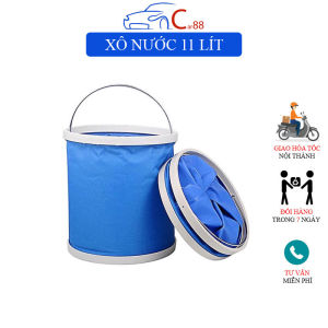 (147) Xô Nước 11 Lít Gấp Gọn Đa Năng Lau Rửa Ô Tô Đi Phượt Câu Cá