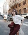 Fletta Sweet Silk Scarf Belted Long Sleeve Shirt Pure Color Single Button Scarf Collar French Style Straight Tube Shape Shirt. 
