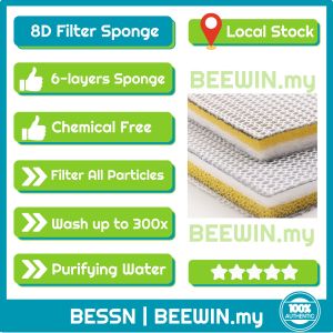 BESSN 8D Filter Sponge 6in1 Filtration Media Canister Sump Tank Durable Fish Tank Aquarium