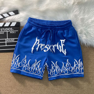 Casual Letter Print Shorts Mens Five-Quarter Length Basketball Sports Beach Summer Fashion Streetwear Polyester Cotton Blend