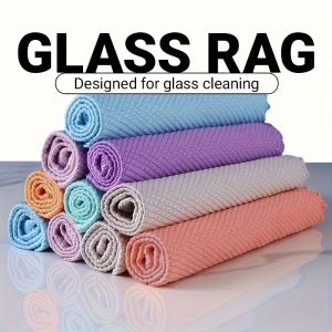 1/2/3/4/5 pieces fish scale pattern glass cleaning cloth household cleaning rag stain remover rag dish towel smooth surface