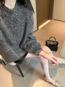 YUFUQING | Korean Style Grey Round Neck Womens Sweater Soft Knitted Spring New Inner Match With Coat Slim Fit Commute Wool Long Sleeve