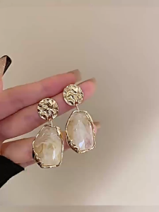 GL Fashionable gold retro geometric irregular elegant womens earrings ES64845