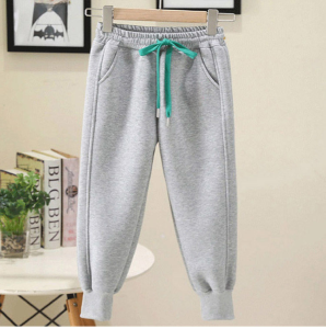Spring Autumn Childrens Sports Pants Boys Casual Long Trousers Outerwear Non-Fleece Cotton Trousers for Kids Aged 3-12