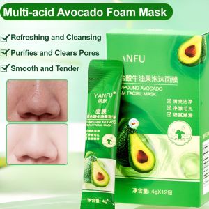 Complex Acid Avocado Bubble Facial Mask Deep Cleansing Remove Blackheads Oil Control Whitening Facial Skin Care