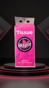 Maple Hanging Tissue 4 Ply Natural Fiber – 1000 Sheets / 250 Pulls – Tisu Gantung 4 Lapisan Serat Semula Jadi