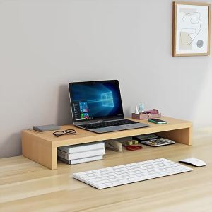 Elevating Desktop Stand Laptop Shelf