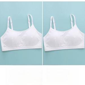 Pure Cotton Development Period Girls Bra Fixed Cup Anti-Slip Sports Style Shoulder Strap U-Neck Home Clothes for Teenage Girls