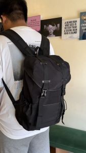 Student School Bag Korean Solid Color Backpack  for Men Nylon Plain Backpacks