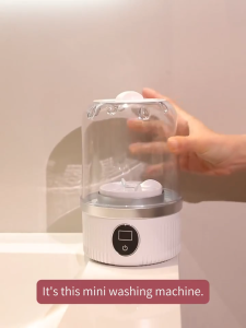 Rechargeable portable laundry machine for underwear socks and panties. Small fully automatic laundry cup with two USB rechargeable modes wireless washing machine.