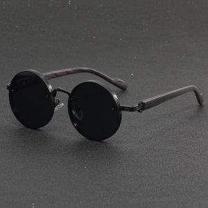 2025 Fashion New Retro Round Frame Metal Punk Sunglasses Fashion Versatile Mens Personalized Sunglasses