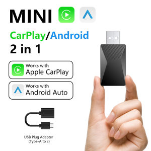 Wireless CarPlay Android Auto Adapter for Factory Wired Car 2in1 Smart Dongle for Audi Mercedes Mazda Toyota Ford Nissan Camry