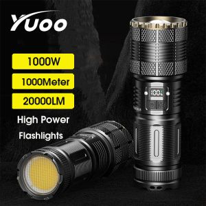 Yuoo 1000W 20000LM 7800mAh công suất cao Đèn pin Led Trắng Đèn pin Laser khẩn cấp Đèn sân khấu đèn pin tác chiến Đèn Pin Led 20000 Lumen Sạc Usb Đèn Pin Laser Đa Chế Độ Cho Cắm Trại - Lazada