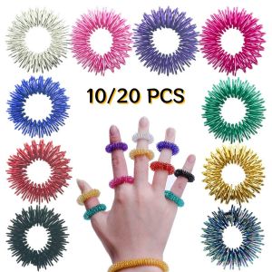 10/20PCS Acupressure Rings Spiky Sensory Rings for Fingers Silent Stress Reducer and Massager for Teens Adults ﻿ADHD Autism