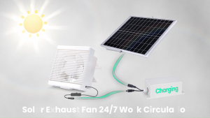 12 inches Solar Exhaust Fan Ventilation Fan with Battery Solar Ceiling Exhaust Fan Heavy Duty For Kitchen Room Bathroom Energy Saving