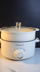 Dreepor Large Capacity Multifunctional Electric Cooker Non-Stick Multi Cooker With Steamer 26CM Upgraded Electric Pan Hot Pot Cooker Electric Cooking Pot Electric Pot Multi Cooker