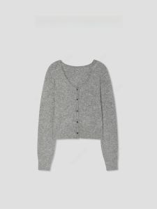 Romantic Gentle Mixed Wool Blend Long Sleeve Open Cardigan Lightweight Elasticity Spring 2025 Romi Studio Womens Knittedwear