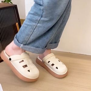 DS รองเท้าแตะ รองเท้าแตะแบบสวมรัดส้นพื้นหนา มี 2 สี รองเท้าผู้หญิง รองเท้า รองเท้าแตะ หญิง รองเท้าแตะผู้หญิง เบอร์36/37-41/42 สไตล์เกาหลี รองเท้าส้นแบน รองเท้าโลฟเฟอร์