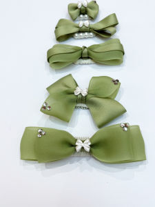 Pet Dog Butterfly Knot Headwear Green Small Dog Hair Clip Maltese Bichon Fragile Hair Clip Miniature Miniature Hair Card