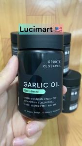 Viên uống tinh dầu tỏi Odorless Garlic Oil Pills 1000mg - thuần chay - Sports Research hũ 150 viên [Hàng Mỹ]
