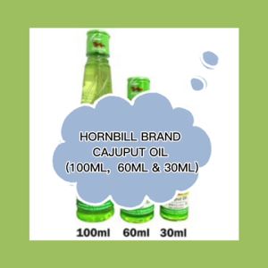 HORNBILL BRAND CAJUPUT OIL 60ML EXP DATE 1/2027