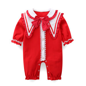 Baby Girl Clothes Newborn 100 Days Visit Yearning Suit Spring Autumn Cotton Korean Style Long Sleeve Single Button Closure