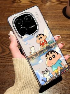 Cartoon Protective Phone Case for VIVOiQOO15/13 Neo10 Z9Turbo Z8X 7SE 6 11 9Spro Cute Roof Sitting Design Transparent Shell