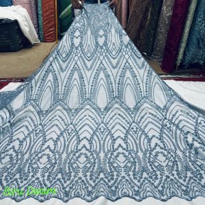 Murah! Tulle elisab lace spenggel/bahan kebaya motif elisab antik full payet