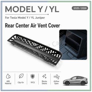 Tesla Model Y YL Juniper Rear Center Air Vent Cover ABS Material Clip-On 1PCS Blocks Debris Airflow Open