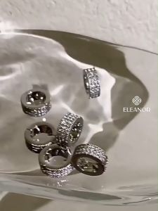 Kẹp tóc nữ Eleanor Accessories hình tròn đính đá phụ kiện tóc kẹp tóc mái mini 9384
