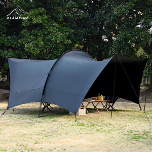 GLAMPING | Outdoor Camping Extra-large Sunblock and Windproof Titanium-silver Black Gel Canopy