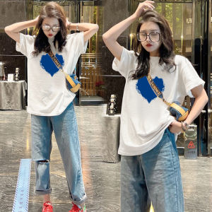 Korean Style Pure Cotton Short Sleeve T-Shirt Womens Summer New Loose Mid-Length round Neck Half Sleeve Body Shirt Top