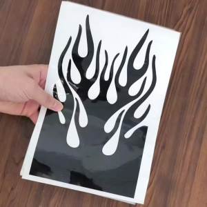 2/4Pcs Cool Flame Design Mudguard Decal / Motorcycle Reflective Stickers Waterproof