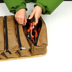 Tool Bag Organizers - Small Tool Bag With Detachable Pouches  Heavy Duty Roll Up Tool Bag Organizer For Mechanic & Electrician 捲式工具包