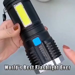 🔥Shipping from Philippines🔥with COB side light super bright LED USB Rechargeable Camping Outdoor Waterproof Searchlight Multifunctional  Flashlight