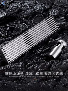 Xinkunlong K8222A Series Floor Drain Metal Grey Deodorant Floor Drain Bathroom Rectangular Floor Drain with Middle Drainage Way