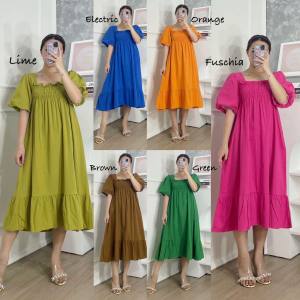 CJ FASHION - DRESS 2181 JI YOUNG KOREAN PUFFY MIDI DRESS PREMIUM