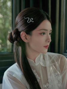 Chen Haoyu Silver Snake Shaped Hair Clip Womens High-End Sensation Side Bangs Clip Snake Year Zodiac Hair Accessories