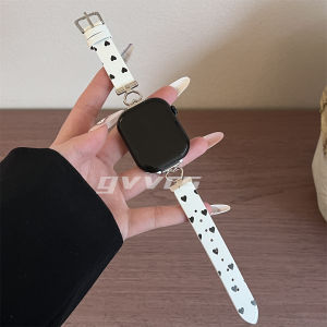 Leather Dot Metal Heart Apple Watch Strap