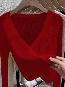 HUOLISI | Icy Silk Thin Summer Red Short Knit Jacket