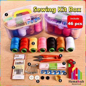 Homehub Sewing Kit Box Set Household Sewing Tools Portable Sewing Kit 10 in 1 Random Color