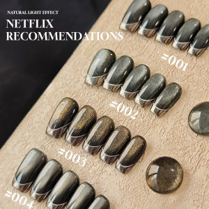 MIANEL 12ML 1pcs Halloween  Black Pearl Red Nails Crystal Cat Eye Glass Beads Gel Nail Polish Dark Advanced Gel Green Nails