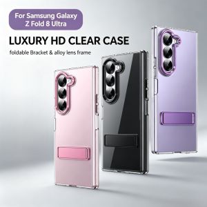 Minimalist HD Tempered Glass Screen Film Clear Case for Samsung Galaxy Z Fold 8 Ultra 7 6 5 4 Foldable Bracket Shockproof Cover