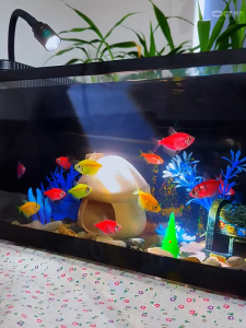 Aquarium HD Transparent Resin Fish Tank Desk Aquarium Set with LED Lighting Guppy Tank Turtle Tank