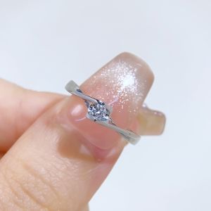 LAZO DIAMOND Twist Solitaire Diamond Ring in 9k White Gold