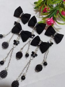 1pcs / Bros pita juntai warna hitam/ Bros pita kain / Asesoris fashion